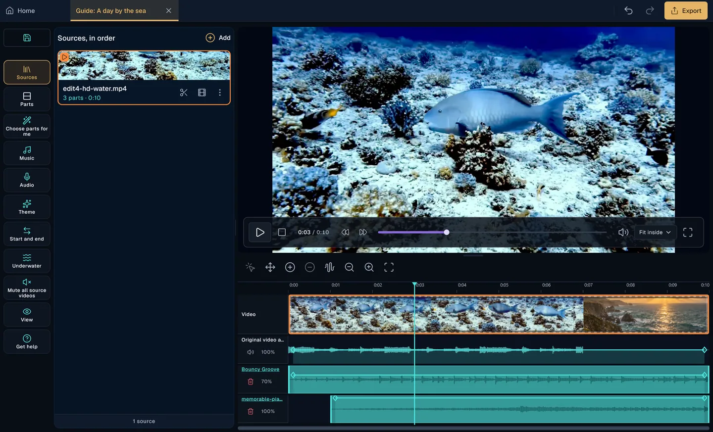 Add a voice-over or other recording · Desktop