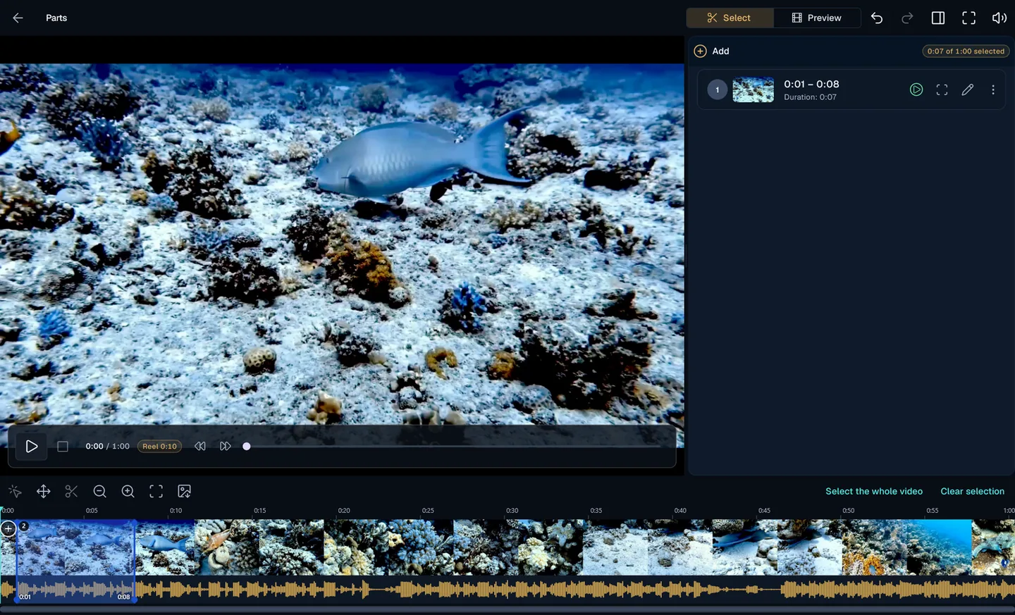 Choose the useful moments · Desktop