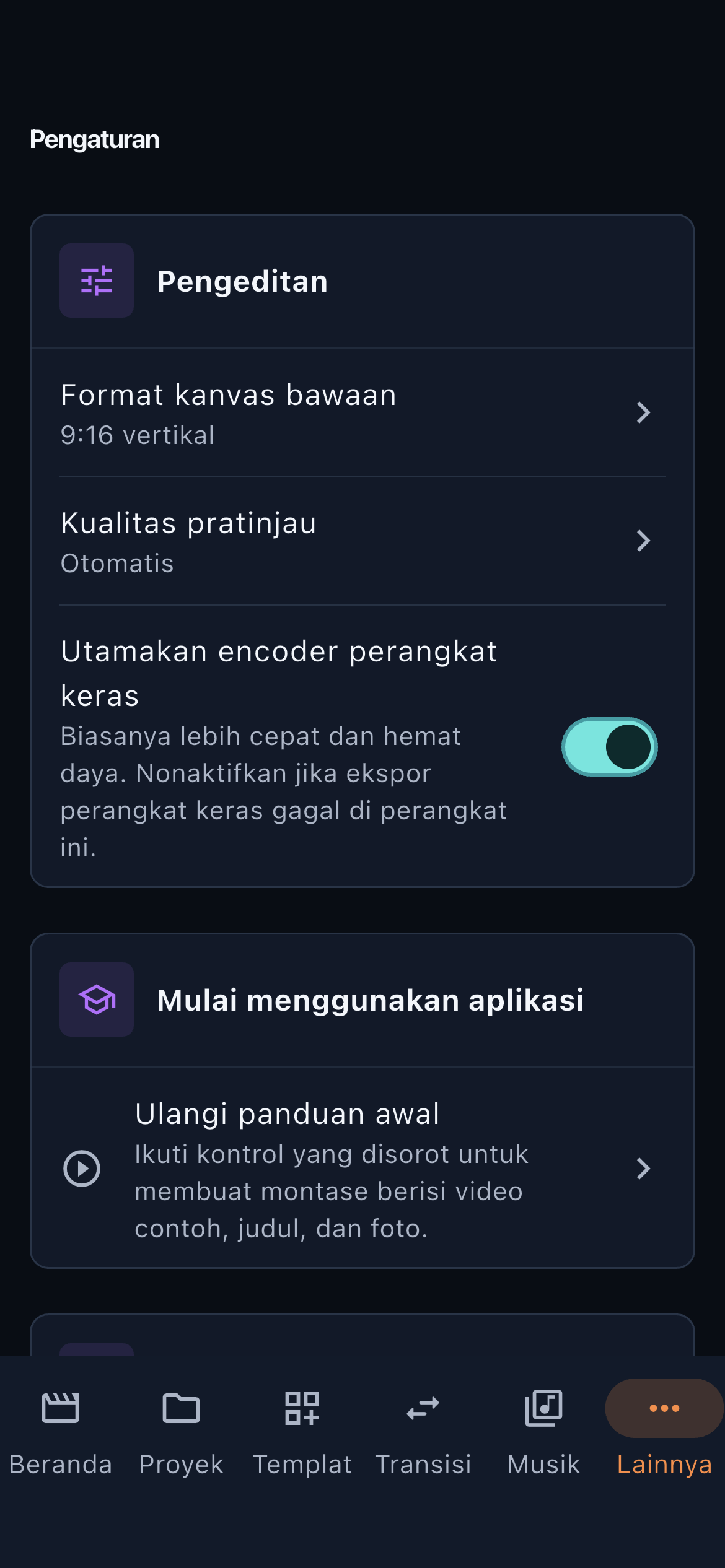 Pengaturan · Ponsel