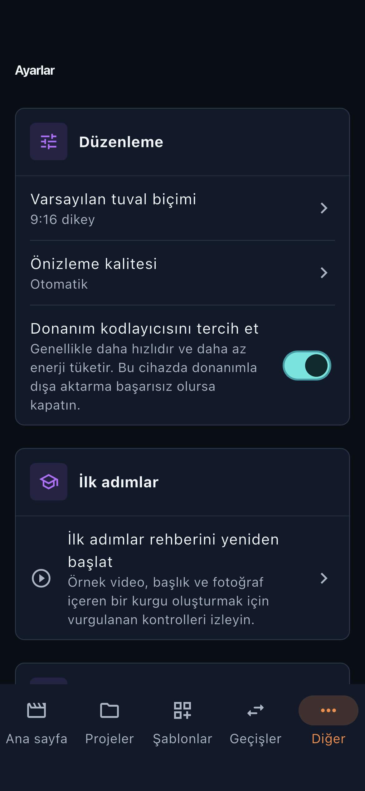 Ayarlar · Telefon